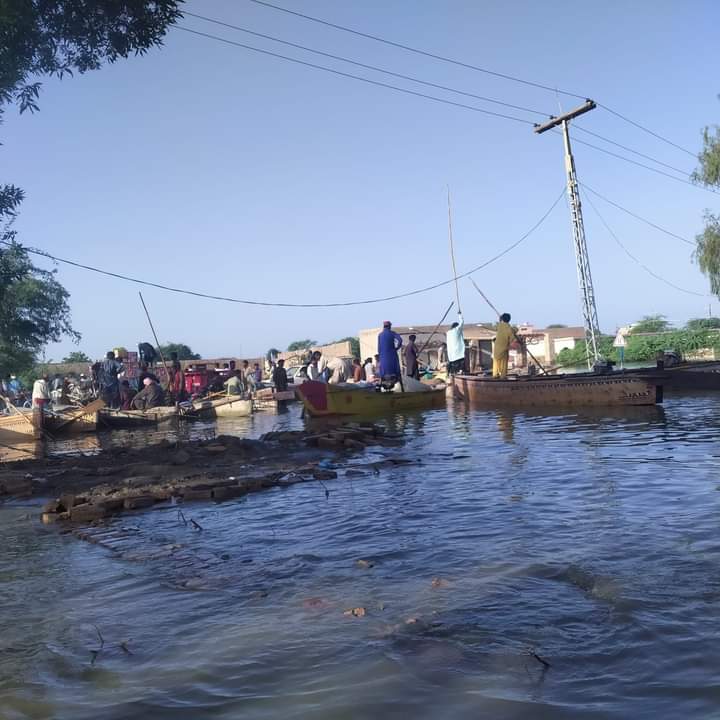 Flood at Dadu Sindh Pakistan September 2022 results damaged the infrastructure, Agriculture and Health